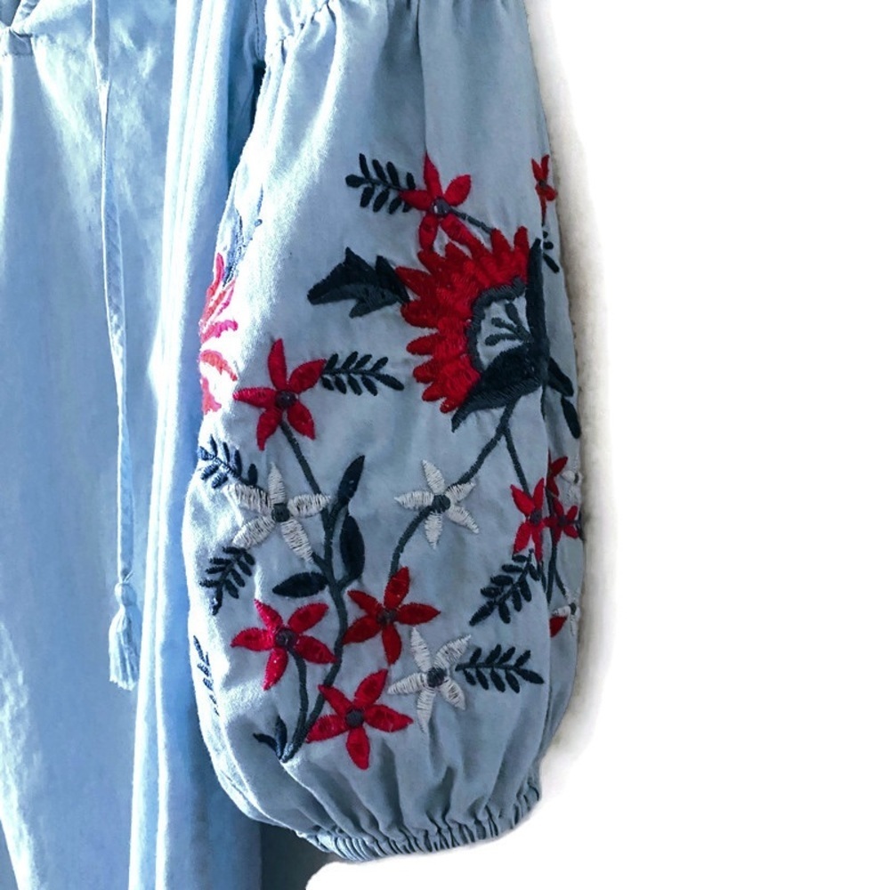 Aeropostale Solid Off-The-Shoulder Embroidered Ch… - image 5